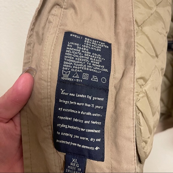 London Fog Men's Bomber Jacket Quilted Lining Tan XL - Picture 4 of 10